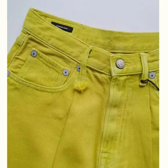 NWT R13 Damon Wide Leg 24/25/26/27 Vibrant Yellow - Picture 8 of 10